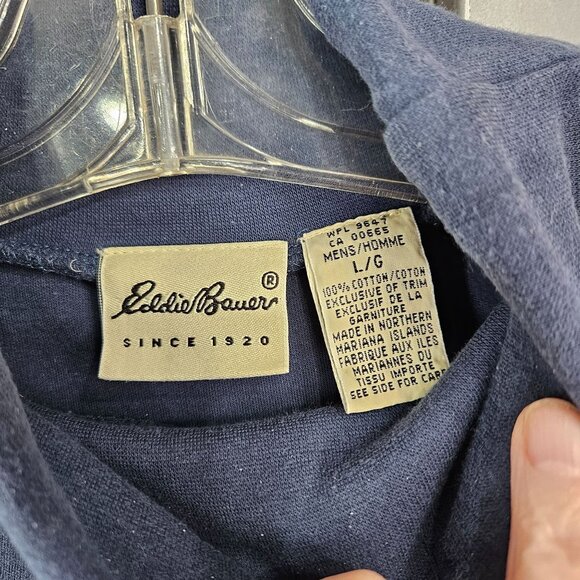 Men Shirt Top Turtle Neck Mock L Casual Cotton Blend Blue Red Solid Stripe Lot 3 - Picture 9 of 12